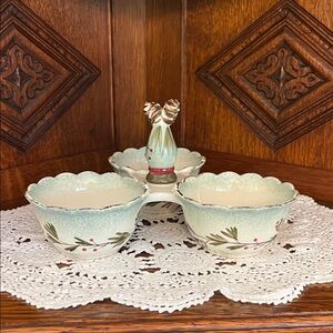 Holiday three section dipper porcelain